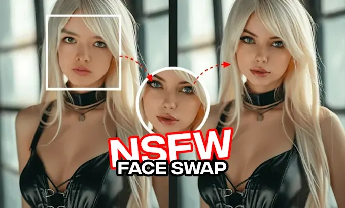 AI Guide 2025 to 2026 visual example of how NSFW AI face swap tools replace a model’s face realistically