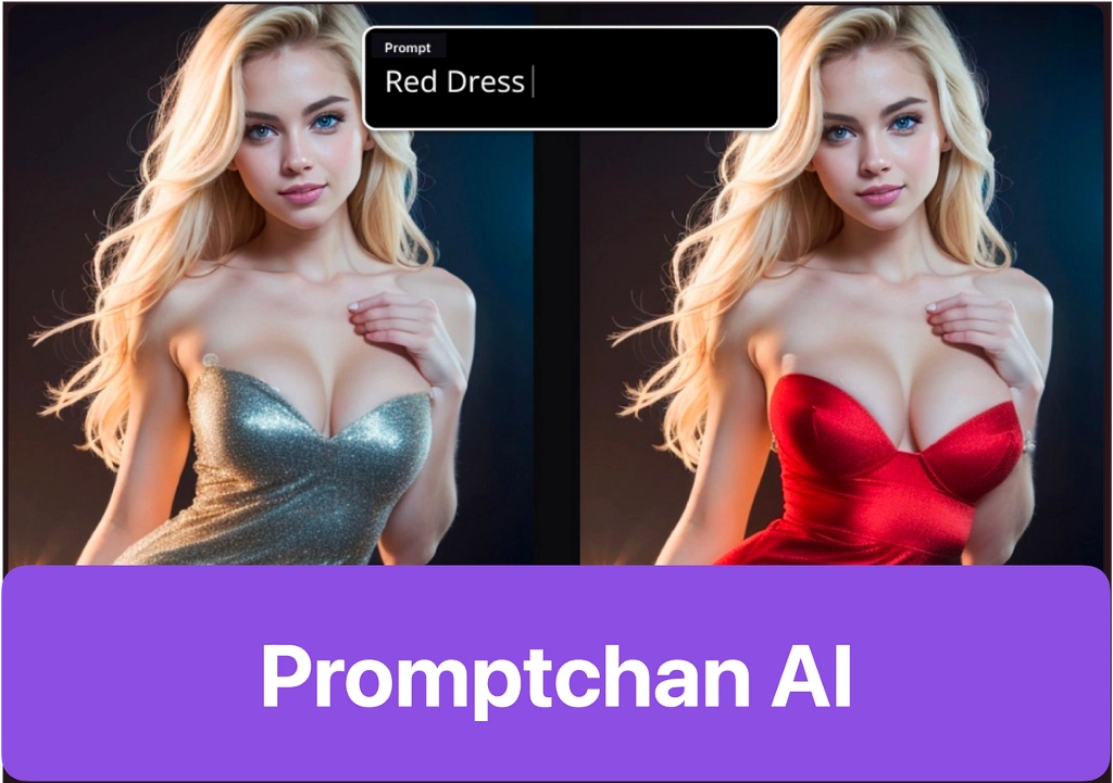 AI image comparison showing outfit change from prompt input