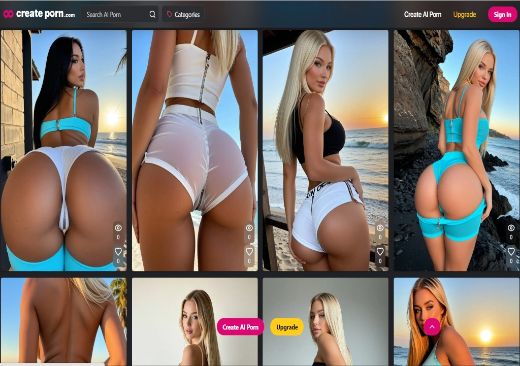 Createporn AI image generator gallery.