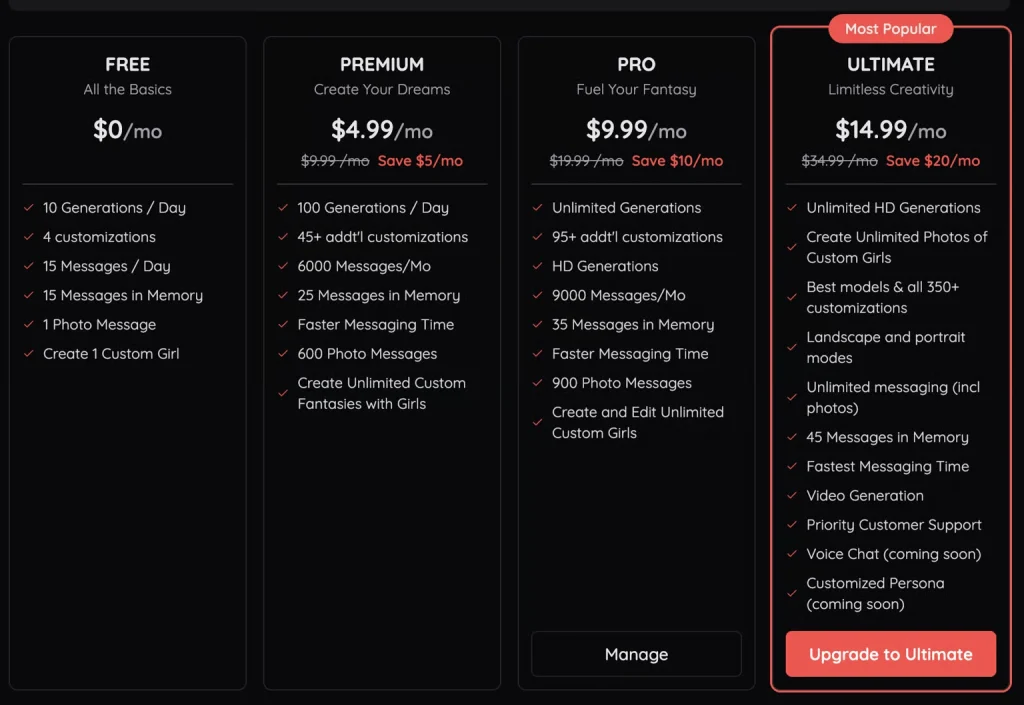 Nectar.ai pricing section preview within platform interface.